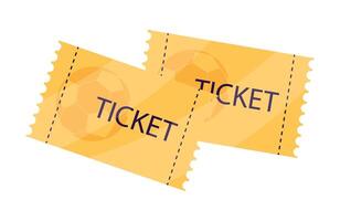 Illustration of sport event tickets in bright colors flat illustration ideal for use in advertising materials highlights the enthusiasm surrounding soccer events and games vector