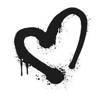 Modern heart shape with paint splashes in black and abstract style flat illustration symbolizing love and emotion ideal for designs vector