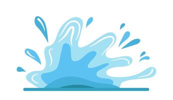 Blue splash illustration water drop with dynamic shapes flat illustration suitable for design and graphics vector