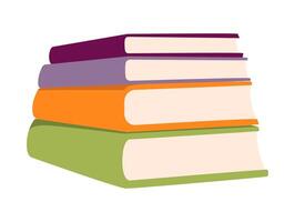 A stack of colorful books in a modern flat illustration with various colors for educational and decorative purposes emphasizing learning and reading vector