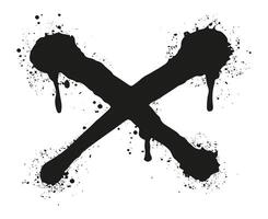 Black ink cross with splattered paint on a white background this flat illustration features a bold black ink cross with splattered paint around it vector