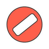 Flat illustration of a warning sign conveying prohibited action. This graphic design is useful for rules or restrictions, represented clearly with a simple icon vector