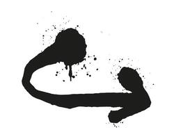 Abstract ink art with bold black curves and splashes flat illustration on white background modern minimalist style suitable for various design projects vector