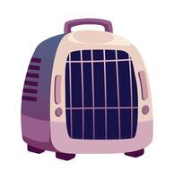 Pet carrier flat illustration in soft colors traditionally used to transport pets in a secure and comfortable manner vector