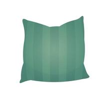 A green pillow with a striped pattern displayed on a white background flat illustration ideal for home decor and interior design purposes to complement various styles vector