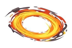 Swirling brush strokes in orange and yellow forming a dynamic abstract spiral in this illustration Perfect for adding a lively and energetic touch to any design flat graphics vector