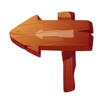 Flat illustration of a wooden signpost pointing to the right Rustic and simple wooden texture vector