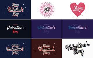 Love word art design with a heart shaped gradient background vector