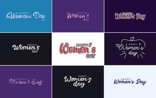 International Women s Day banner template with a gradient color scheme and a feminine symbol element illustration vector