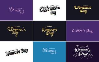 International Women s Day banner template with a gradient color scheme and a feminine symbol element illustration vector