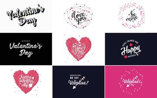 Be My Valentine lettering with a heart design suitable for use in Valentine s Day cards and invitations vector