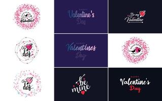 Love word hand drawn lettering and calligraphy with a cute heart on a red white and pink background Valentine s Day template or background suitable for use in Love and Valentine s Day concepts vector