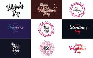 Love word hand drawn lettering and calligraphy with a cute heart on a red white and pink background Valentine s Day template or background suitable for use in Love and Valentine s Day concepts vector