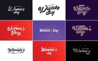International Women s Day banner template with a gradient color scheme and a feminine symbol element illustration vector