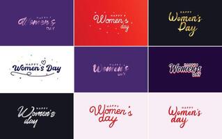 International Women s Day hand written typography background with a gradient color scheme vector