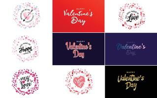 Love word art design with a heart shaped gradient background vector