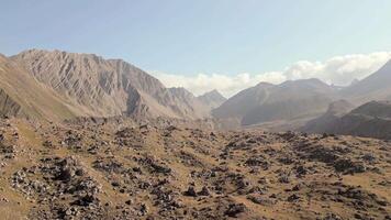 Aerial view caucasus mountains range with colorful valleys on alpine zone video
