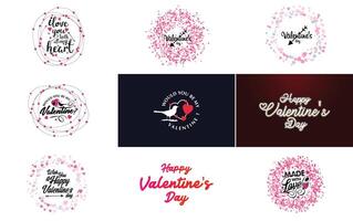 Love word art design with a heart shaped gradient background vector