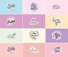 Valentine s Day A Time for Romance and Creative Expression Stickers vector