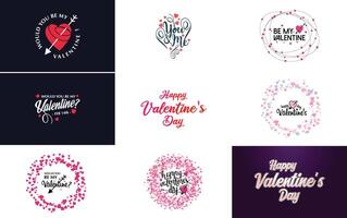 Be My Valentine lettering with a heart design suitable for use in Valentine s Day cards and invitations vector