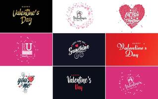 Love word art design with a heart shaped gradient background vector