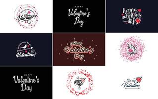 illustration of a heart shaped wreath with Happy Valentine s Day text vector