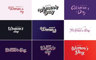 International Women s Day banner template with a gradient color scheme and a feminine symbol element illustration vector