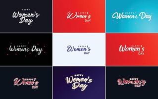 International Women s Day banner template with a gradient color scheme and a feminine symbol element illustration vector