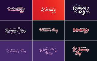 International Women s Day hand written typography background with a gradient color scheme vector
