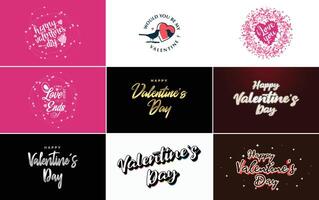 Happy Valentine s Day banner template with a romantic theme and a red color scheme vector