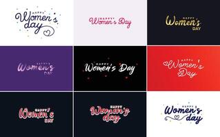 International Women s Day banner template with a gradient color scheme and a feminine symbol element illustration vector