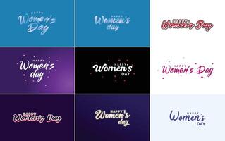 International Women s Day hand written typography background with a gradient color scheme vector