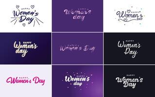International Women s Day hand written typography background with a gradient color scheme vector