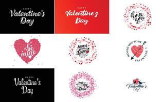 Love word art design with a heart shaped gradient background vector