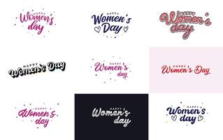 International Women s Day hand written typography background with a gradient color scheme vector