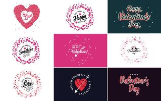 Love word art design with a heart shaped gradient background vector