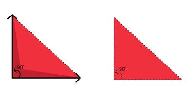 red right angle triangle, geometric shape, maths, angle vector