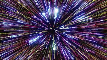 Flying through time and space among the star traces. Motion. Breathtaking flight in outer space. video