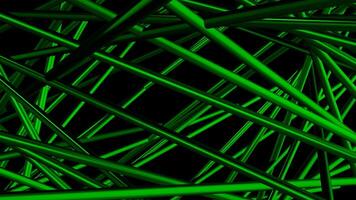 Chaotic 3d construction with pipes. Motion. Lot of chaotic intersecting pipes on black background. 3D lines intersect creating chaotic design video