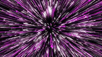 Moving bright stars with shining rays on black background. Motion. Movement in bright stream with energy lines. Hyper-jump in outer space video