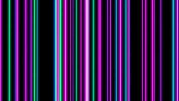 Movement of the vertical lines on black background. Design. Abstract dance of neon colorful lines or stripes. video