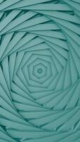Hypnotic turning colorful spiral, seamless loop. Design. Spinning hexagonal objects creating effect of 3D layers made of plastic material. video
