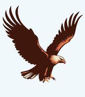 Capture the majesty of flight with a dynamic flying eagle design. vector