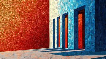 Abstract Modern Art with Bold Colors and Geometric Shapes in a Contemporary Style photo