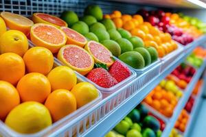 Fresh Fruits in Storage - Vibrant and Healthy Produce Preserved for Freshness in Modern Refrigeration photo