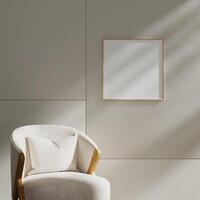 Empty framed canvas for mockups and art illustrations photo