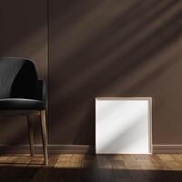 Empty framed canvas for mockups and art illustrations photo