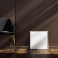 Empty framed canvas for mockups and art illustrations photo