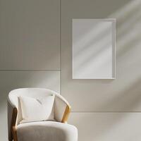 Empty framed canvas for mockups and art illustrations photo