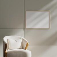 Empty framed canvas for mockups and art illustrations photo